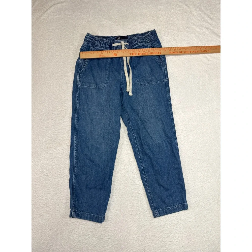 Gap Denim Easy Jean Blue Medium Wash Elastic Waist Drawstring Pants Small